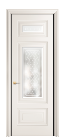 Дверь межкомнатная Бергамо 4 Цвет Молочный Покрытие ЭМАЛИ Эмаль Наличник  ML 85 Цена 77175