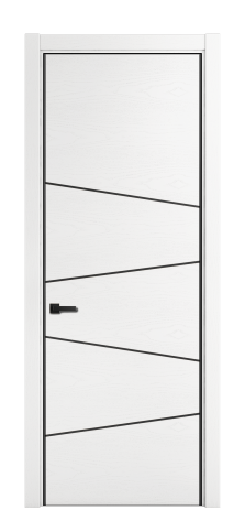 Дверь межкомнатная Слот 10-004 Цвет Ясень Белый Покрытие ЭМАЛИ Шпон крашеный Наличник L 75 Цена 53766
