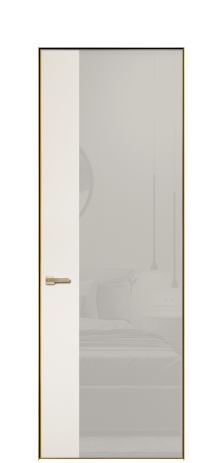 Дверь межкомнатная Ветро 20 Цвет Молочный Покрытие ЭМАЛИ Эмаль Наличник Скрытый короб золото Цена 73733